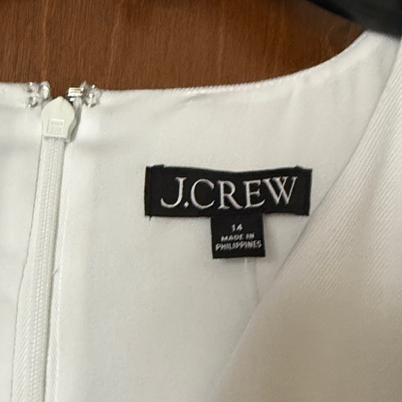 J Crew Executive Linen Blend Sleeveless White Sheath Dress w/Belt Sz 14 NWT - Picture 3 of 8